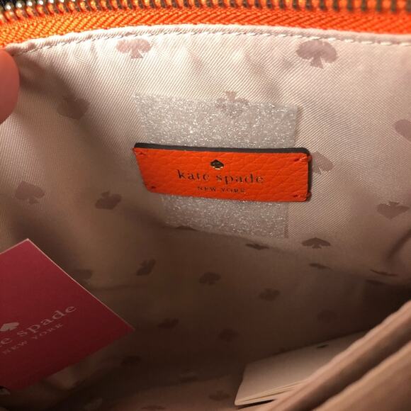 Kate Spade triple gusset crossbody coral buds new with tags - Picture 8 of 13